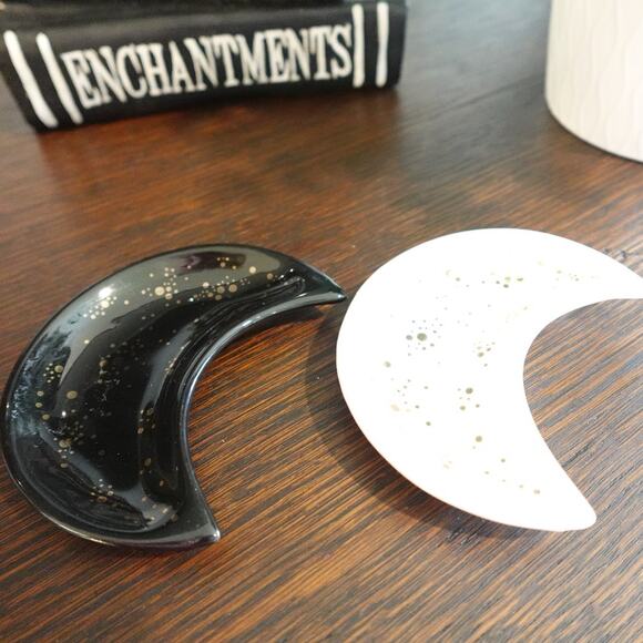 Set of 2 Moon Ceramic Ring Dishes - Picture 3 of 5
